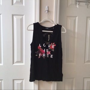 Love is Free Tank lace back
